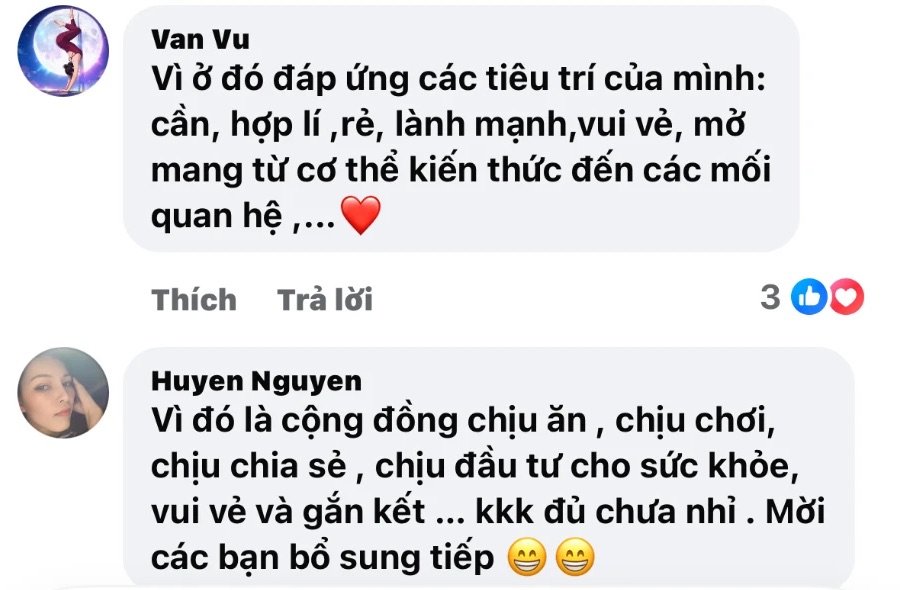 Chia sẻ của chị Van Vu và chị Huyen Nguyen